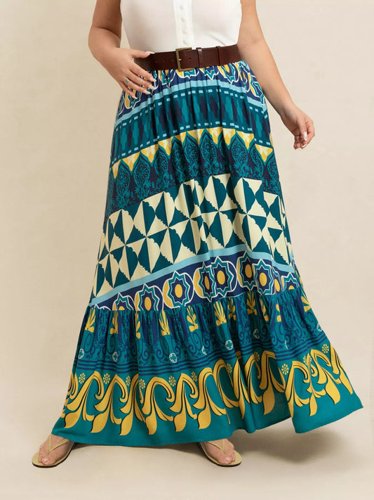 Printed Maxi Skirt for Chic Summer Style - Skirts