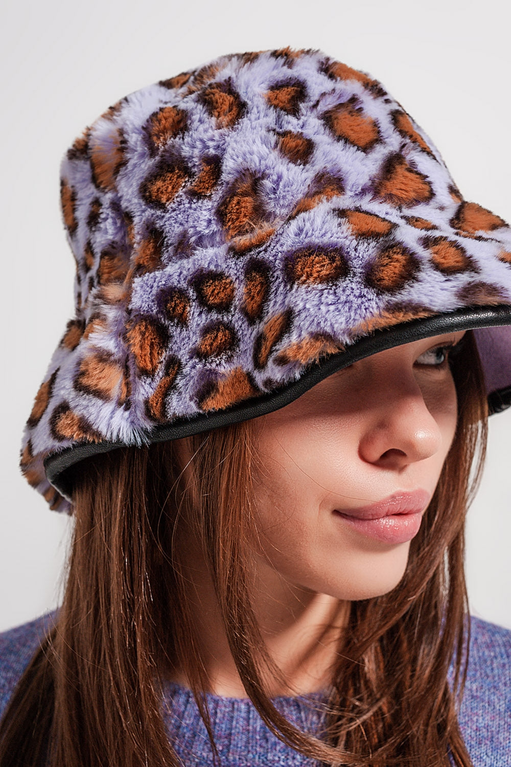 Purple bucket hat in animal print - Hats
