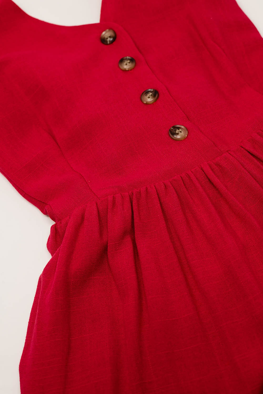 Red dress with button detail - Dresses