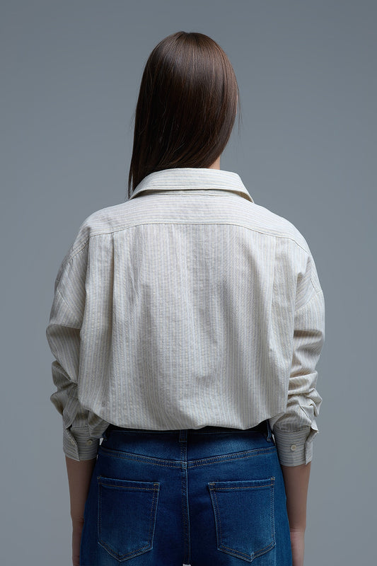 Relaxed Stripe Shirt With Oversized Chest Pockets - Shirts
