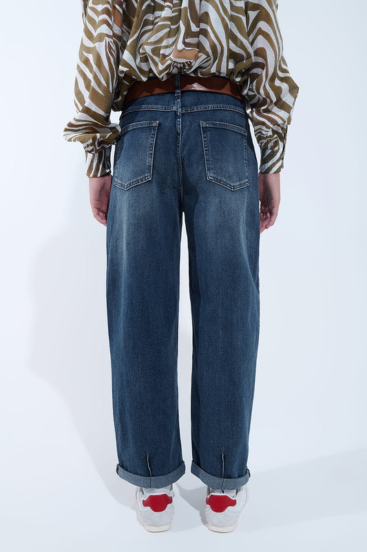 Relaxed WideLeg Vintage Wash Jeans - Jeans