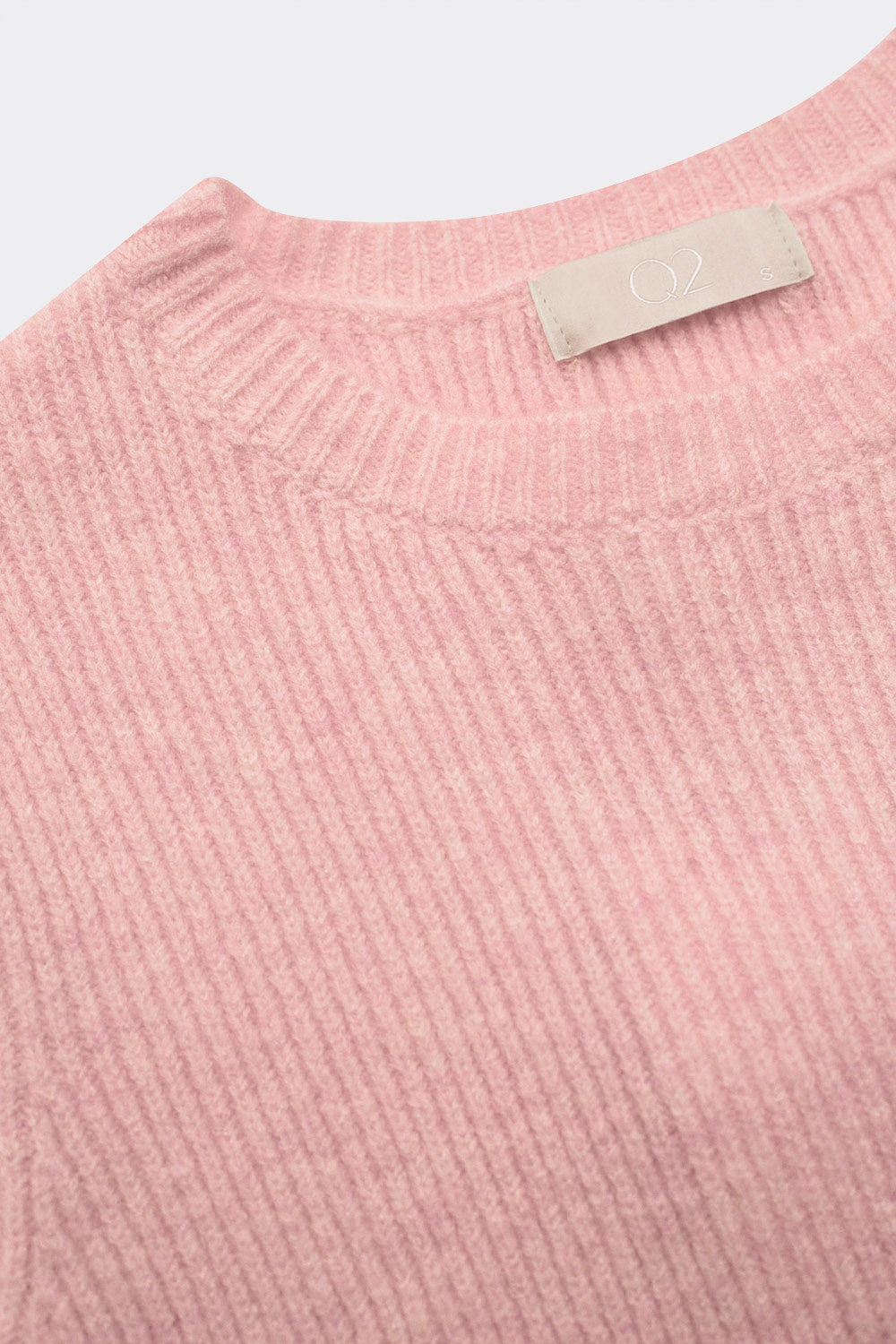 Ribbed short sleeve crop knitted top in pink - Jumpers