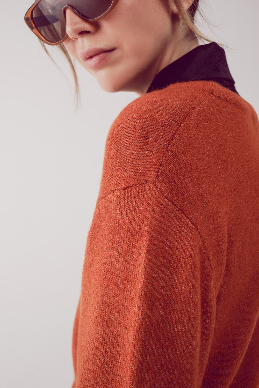 round neck oversized jumper dress in orange - Jumpers