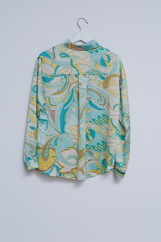 Shirt in abstract green print - Shirts