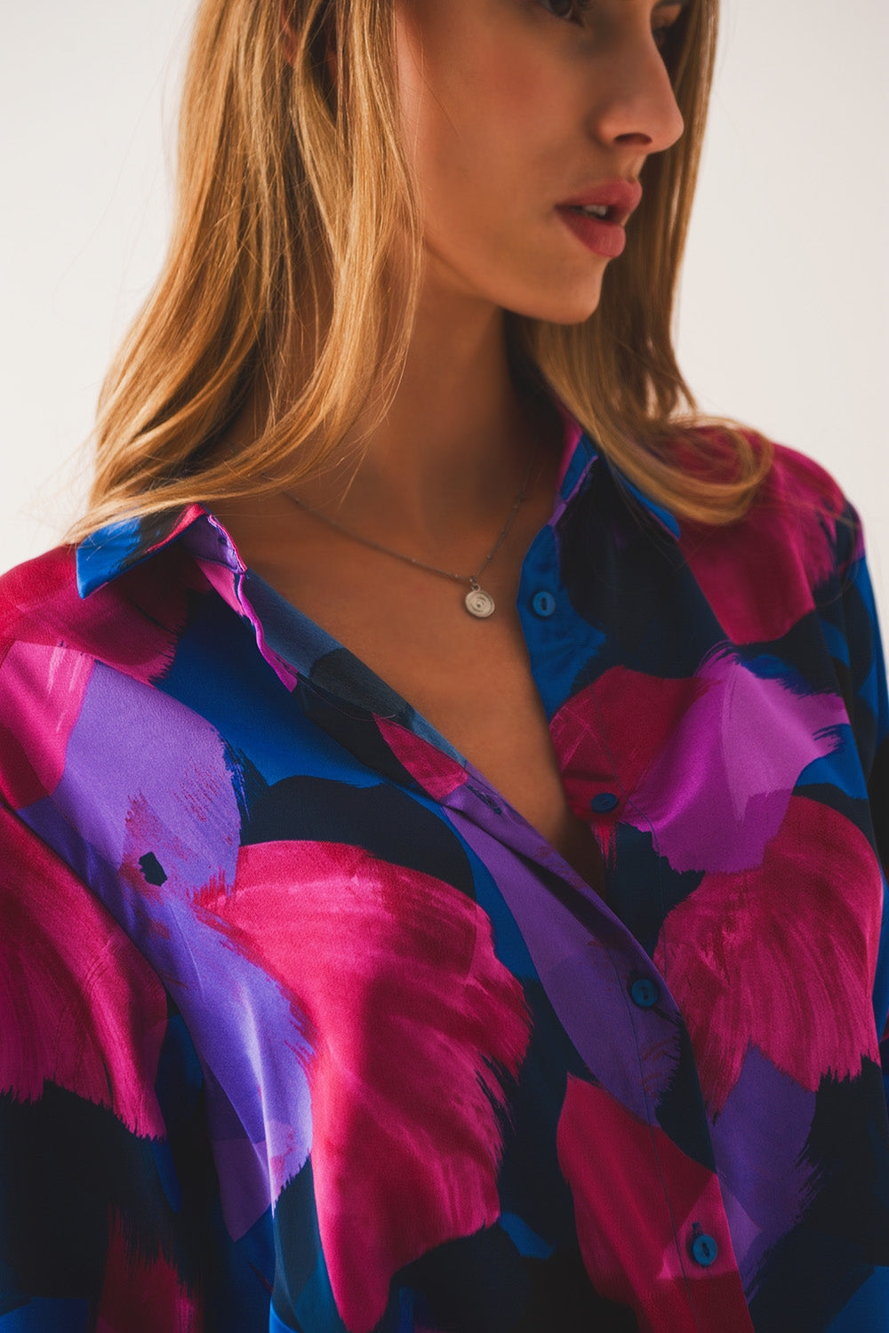 Shirt in purple floral print - Shirts