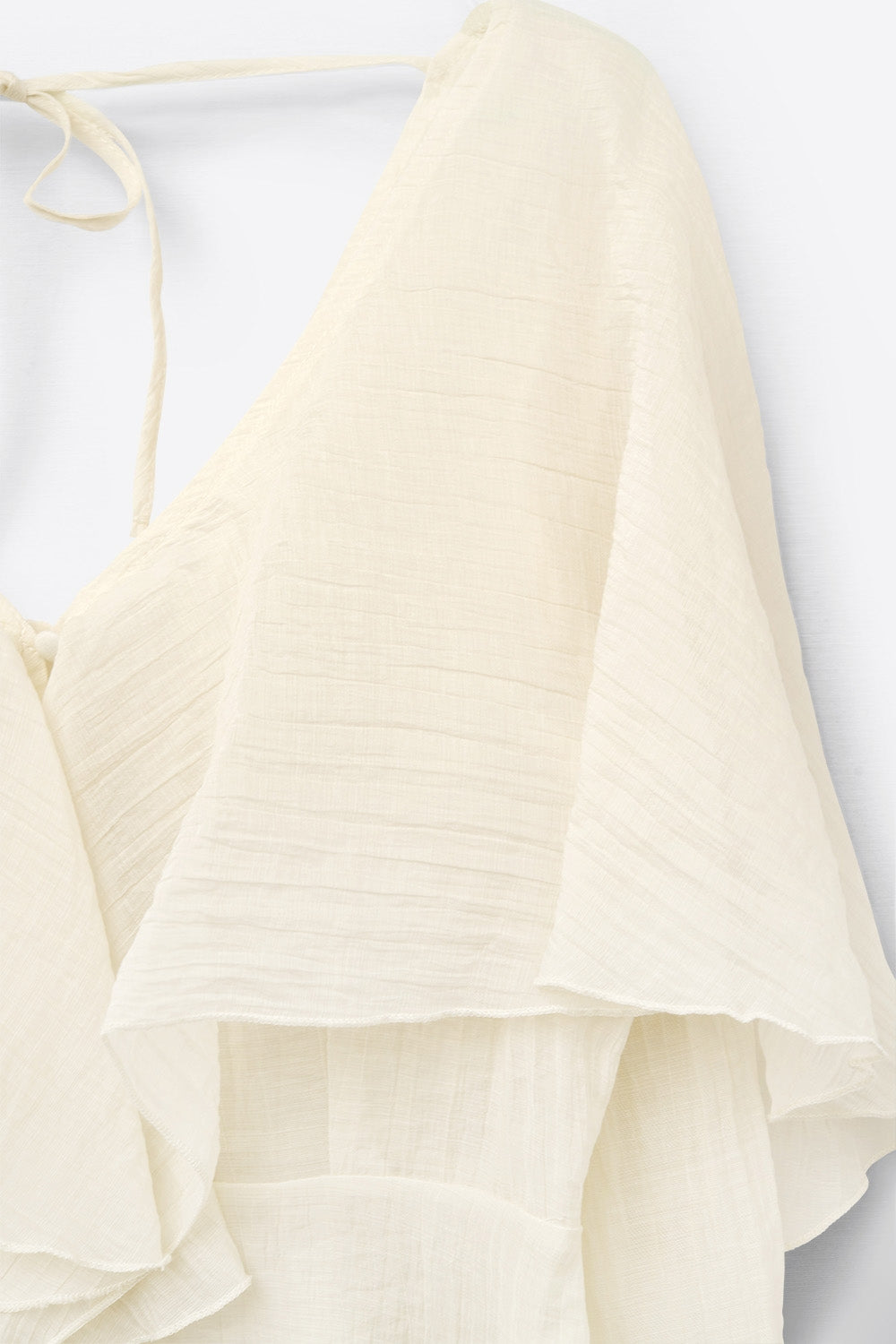 short blouse in flowing chiffon with long sleeves - Blouses