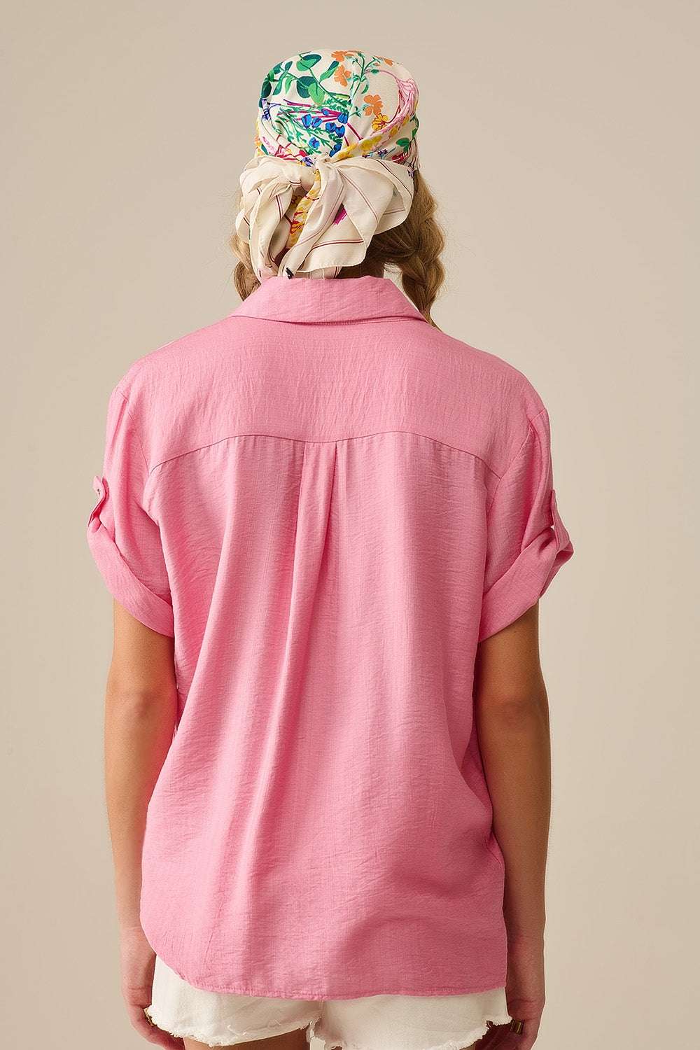 Short sleeve blouse in light pink - Blouses