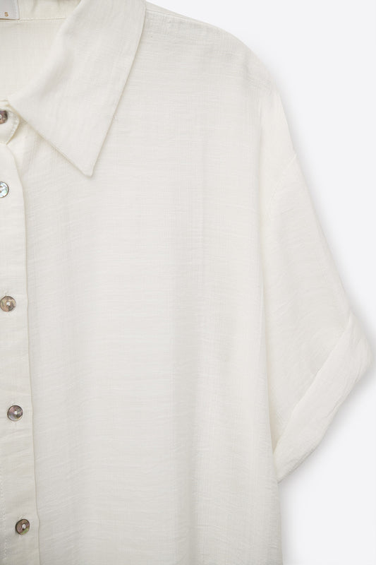 Short Sleeve Blouse in White - Blouses