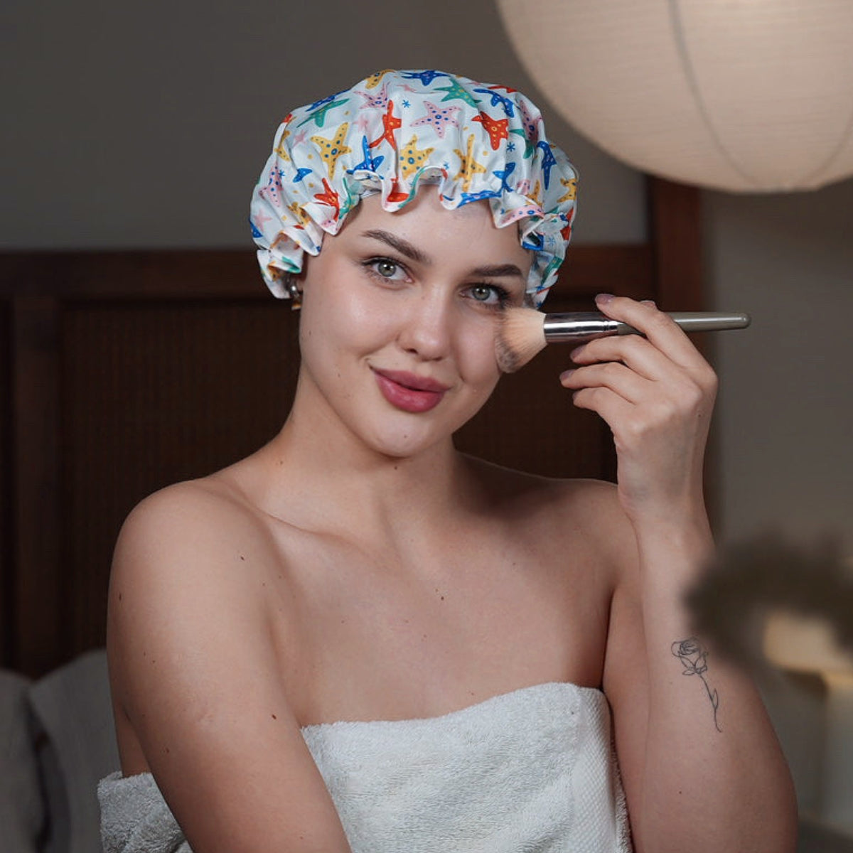 Shower Cap - Starfish Print for Trendy Protection - Shower Caps
