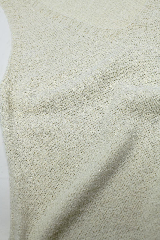 Sleeveless Maxi White Dress With Side Slit - Dresses