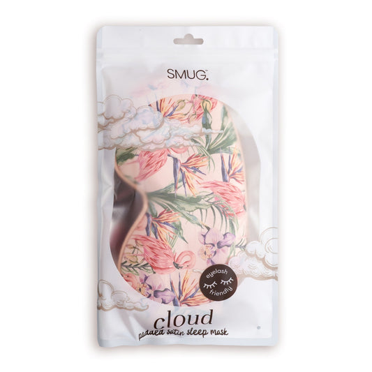 Cloud Padded Satin Sleep Mask - Flamingo Paradise Print - Cloud Sleep Mask