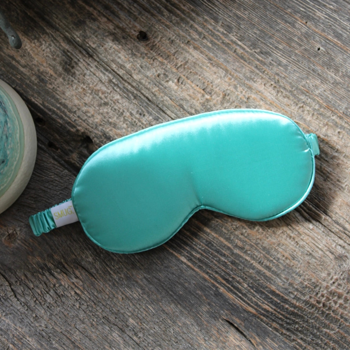 Cloud Padded Satin Sleep Mask - Aqua Print - Cloud Sleep Mask