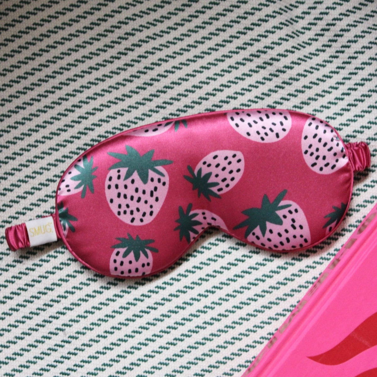 Cloud Padded Satin Sleep Mask - Strawberry Dreams Print - Cloud Sleep Mask