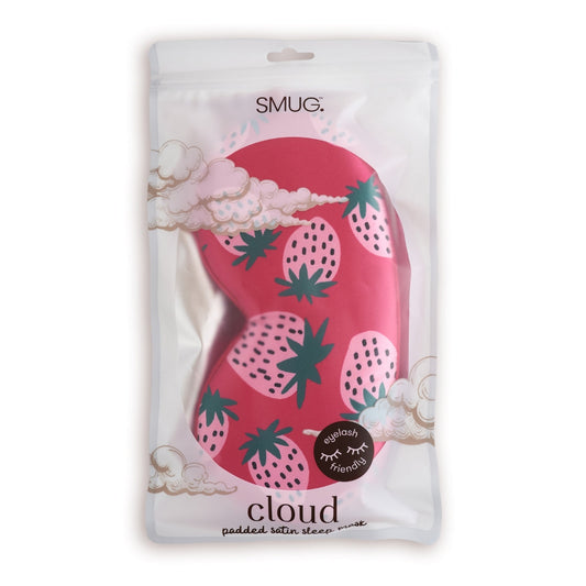 Cloud Padded Satin Sleep Mask - Strawberry Dreams Print - Cloud Sleep Mask
