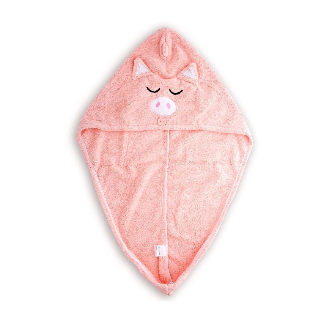 Novelty Hair Towel Wrap, Piggy - Novelty Hair Towel Wrap