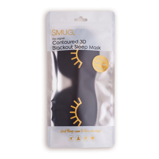 Contoured 3D Blackout Sleep Mask - Wink Print, Black - Contoured Sleep Mask