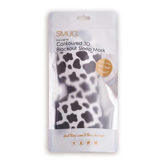 Contoured 3D Blackout Sleep Mask - Cow Print - Contoured Sleep Mask