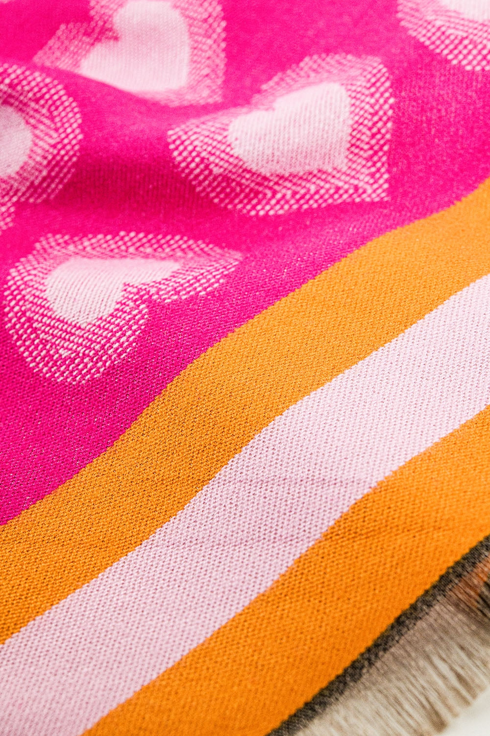 soft pink scarf with heart print - Scarves