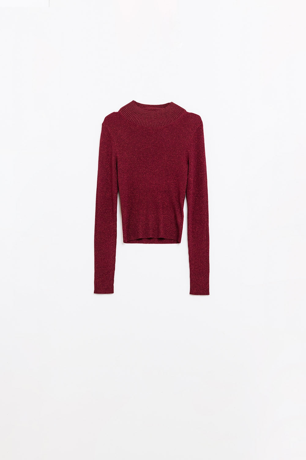 sparkeling red glitter trutle neck long sleeve Sweater - Jumpers