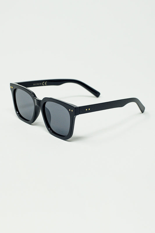 square bevel frame sunglasses in black - Sunglasses
