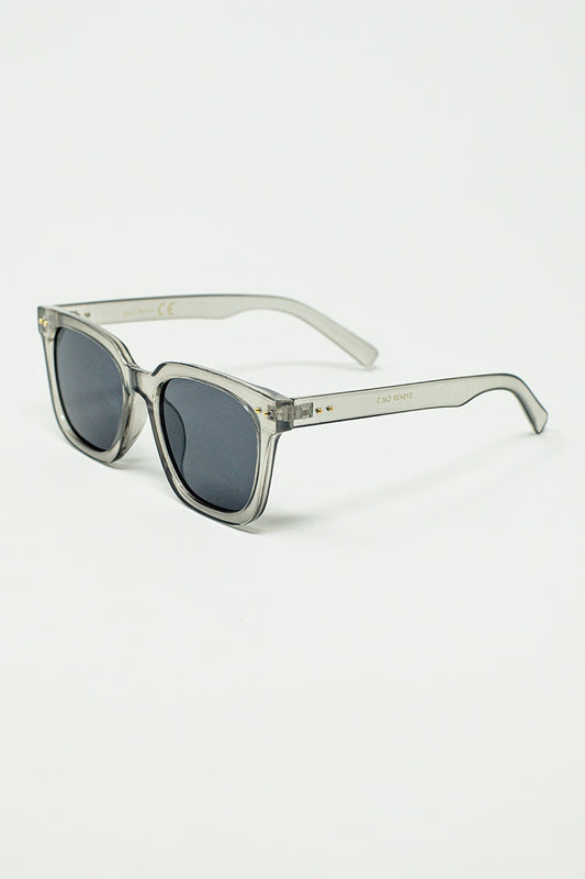square bevel frame sunglasses in grey - Sunglasses