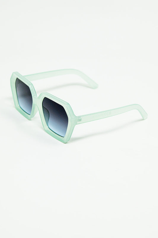 Squared green Aqua color Mirage Sunglasses - Sunglasses