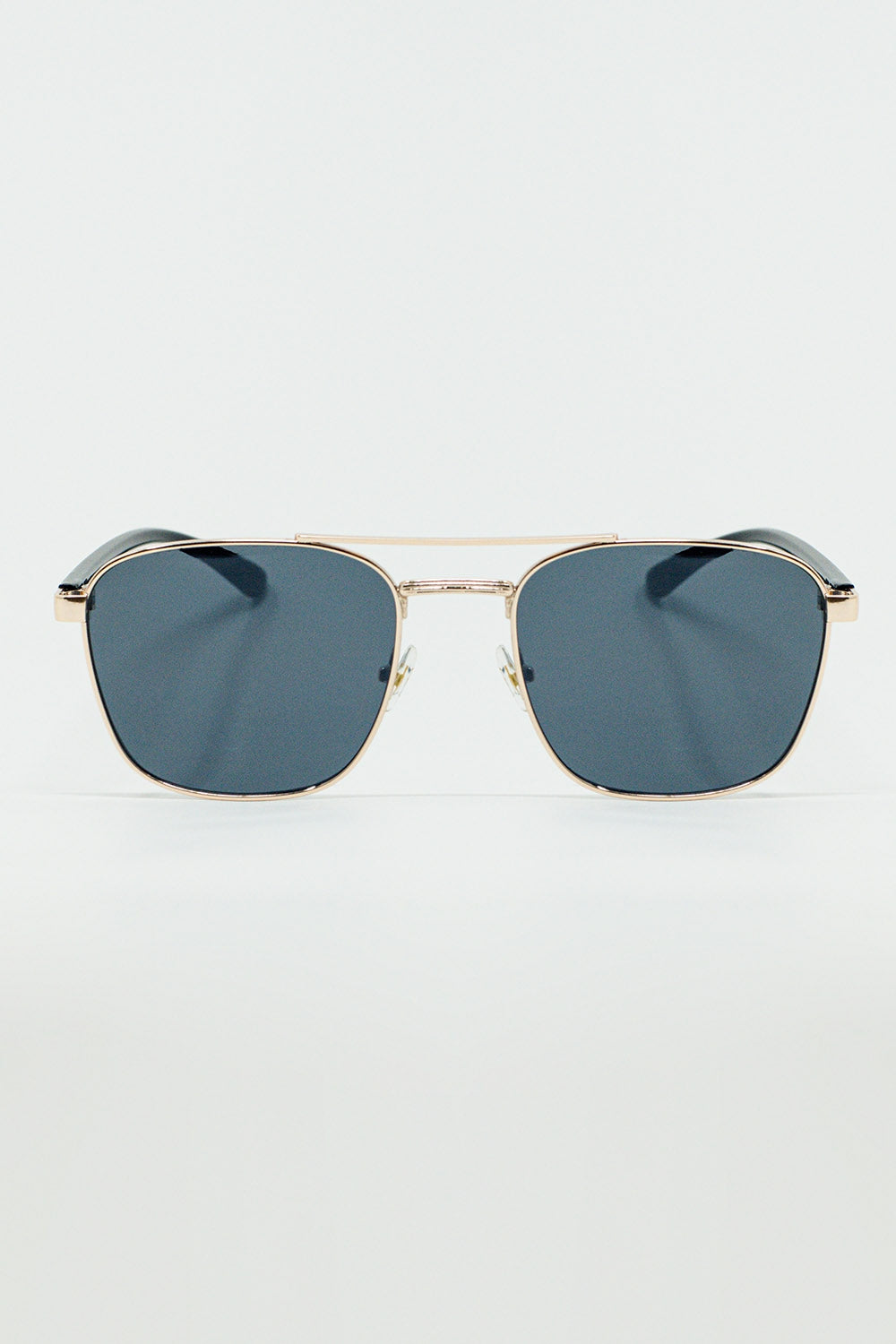 Squared Metal Sunglasses in Black Smoke Lens - Sunglasses