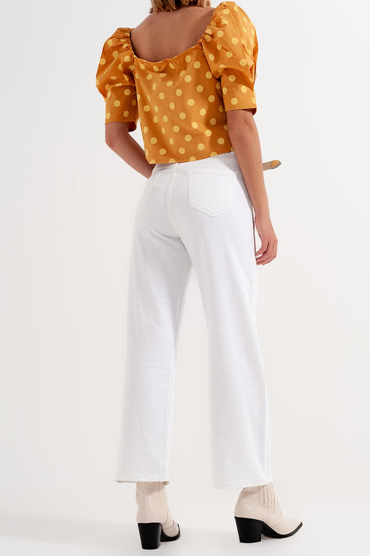 Straight leg ankle grazer jeans in white - Jeans