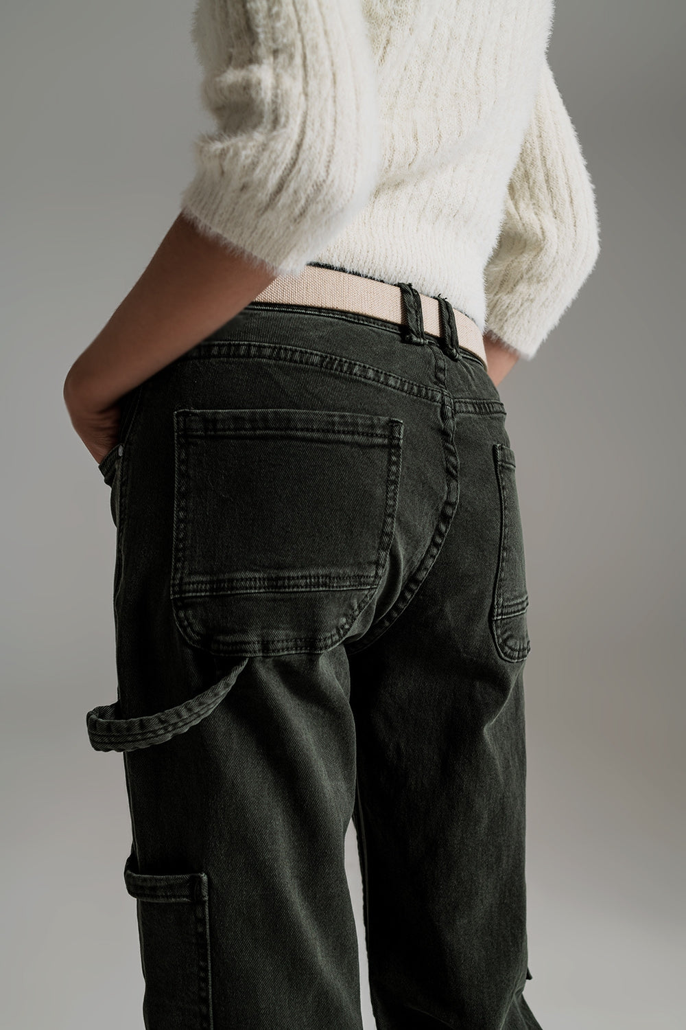 Straight Leg Cargo Pants in dark green - Trousers