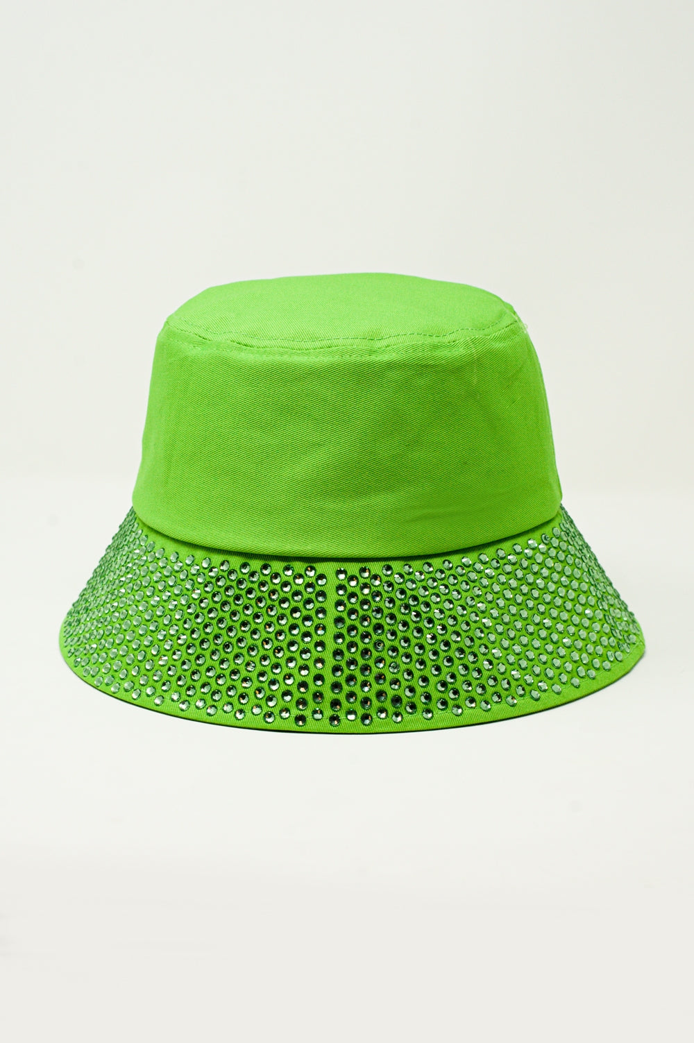 Strass Detail Bucket Hat in Green - Hats