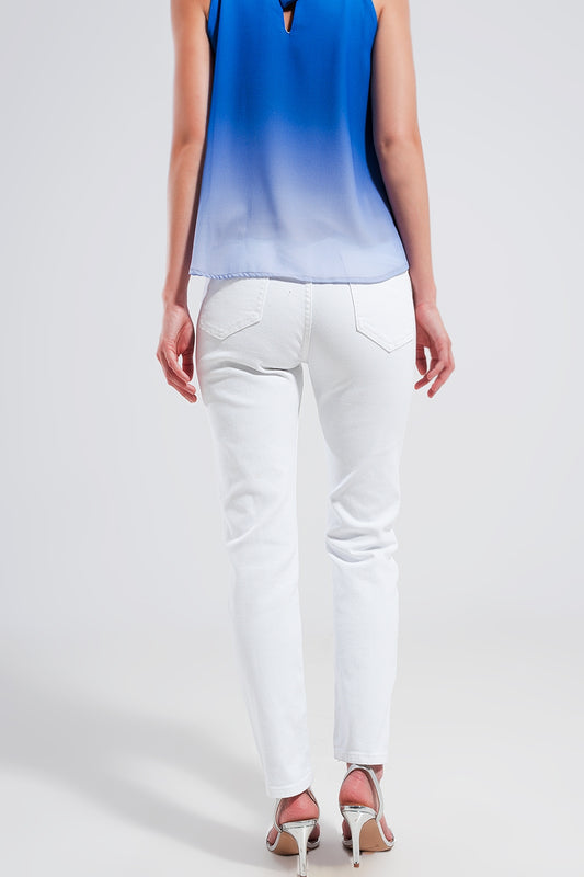 Stretch Cotton skinny jeans in white - Jeans
