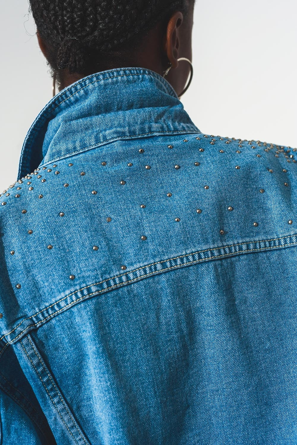 Studded denim jacket in blue - Jackets