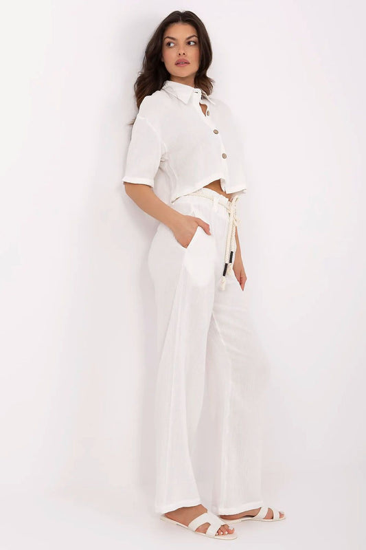 White Stylish Casual Matching Set for Women - Outfit Sets