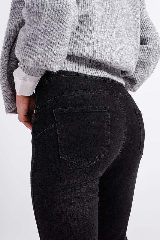 Super high rise skinny leg jeans in black - Jeans