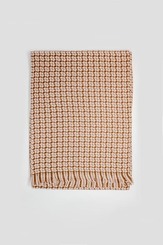 Super soft pastel pink scarf with geometric print - Scarves