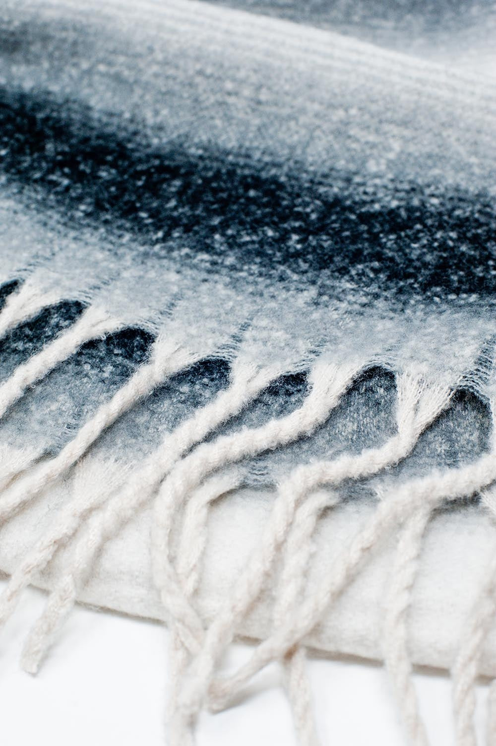 Supersoft long woven scarf with fringe in black - Scarves