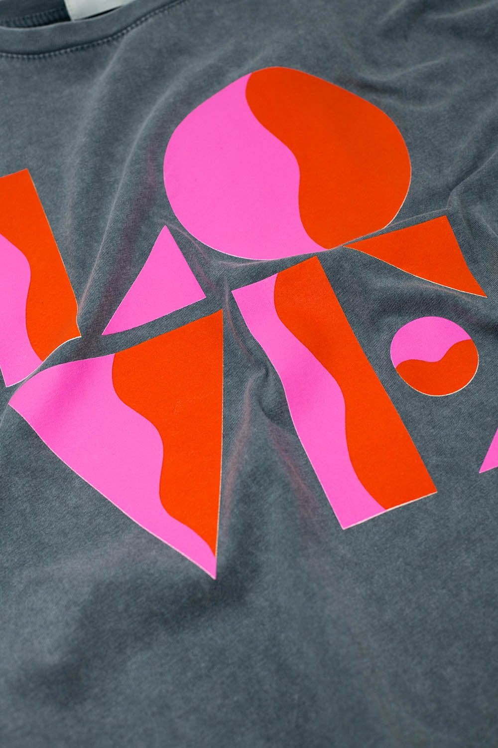 T-shirt with LOVE art deco digital print in Grey - T-Shirts