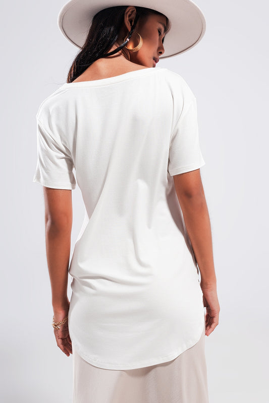 T shirt with New York City slogan in white - T-Shirts