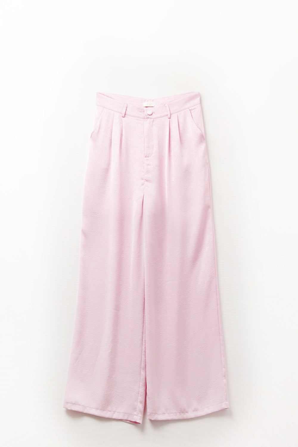 Tailored satin Pants With Wide Leg in Pink - Trousers