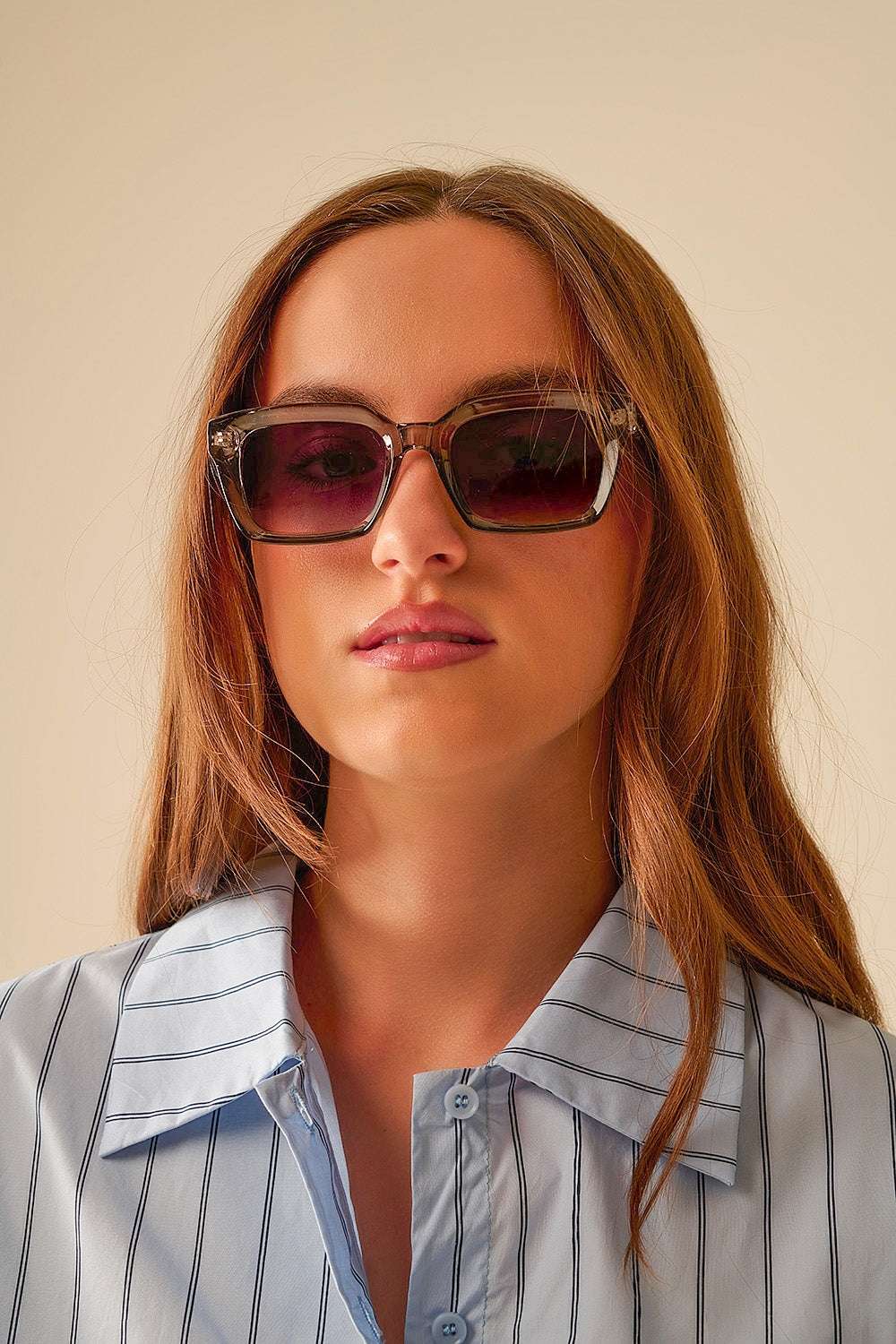 Thick Square Frame Sunglasses Chunky Retro in grey - Sunglasses