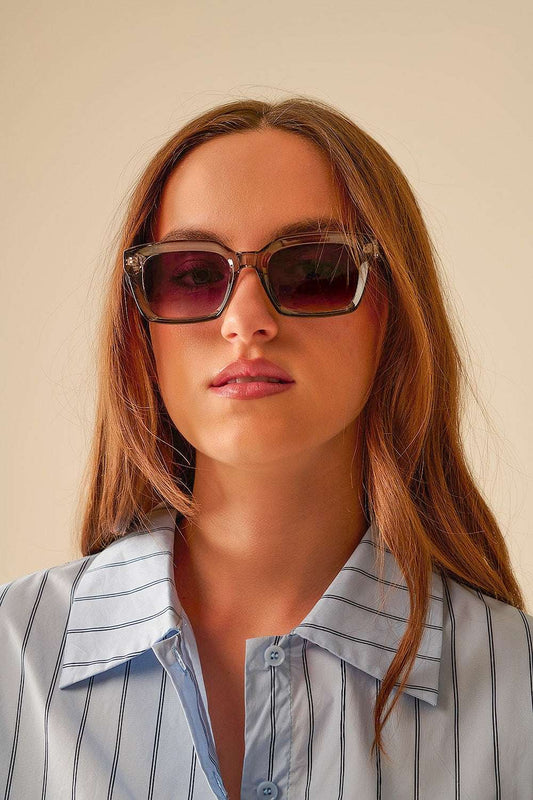 Thick Square Frame Sunglasses Chunky Retro in grey - Sunglasses