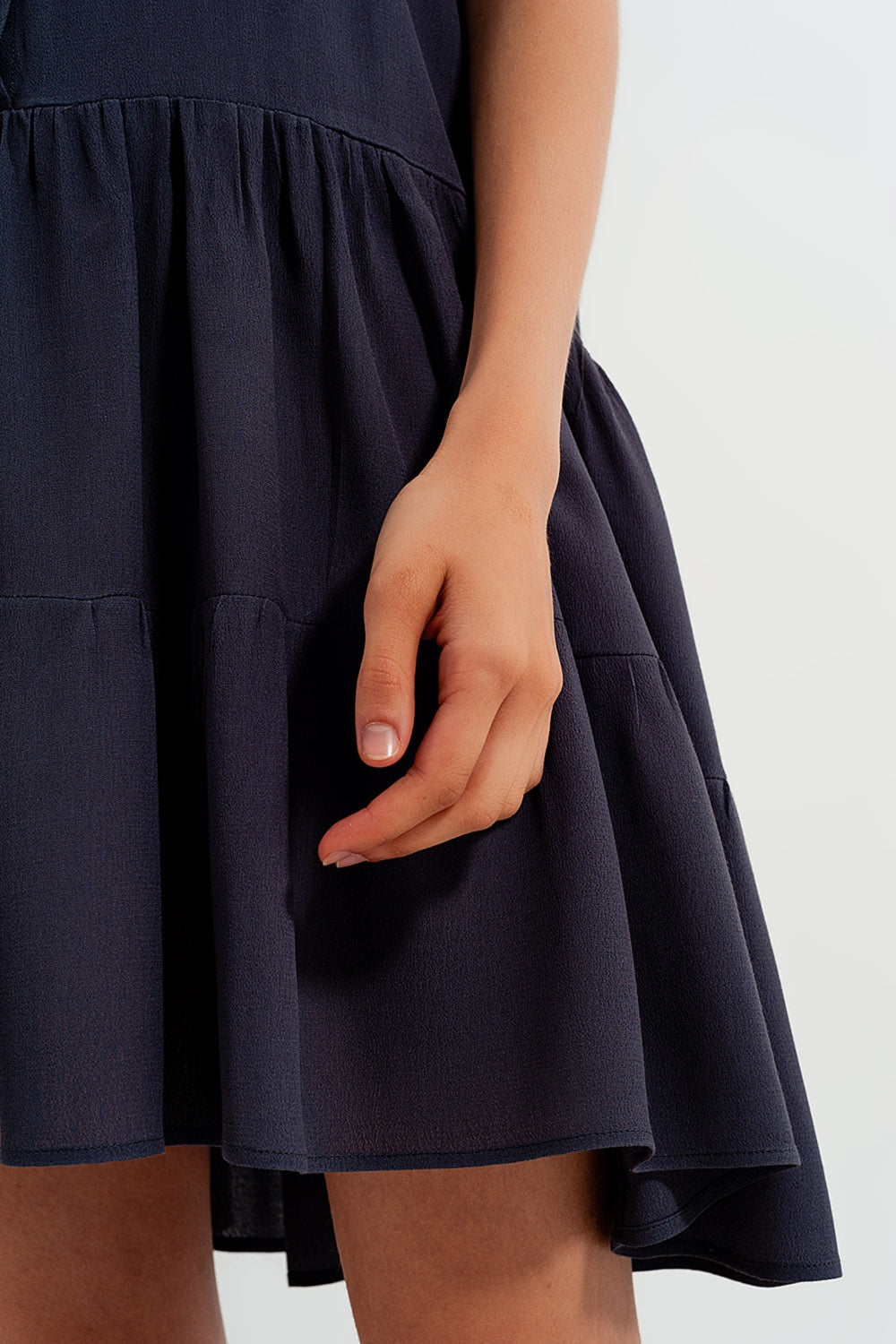 Tiered hem shirt dress in grey - Dresses