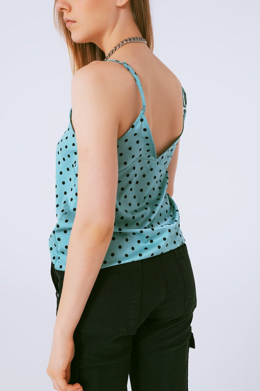 Top in polka dot green - Tops