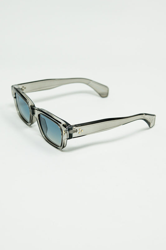 translucent Grey sunglasses with oval frame - Sunglasses