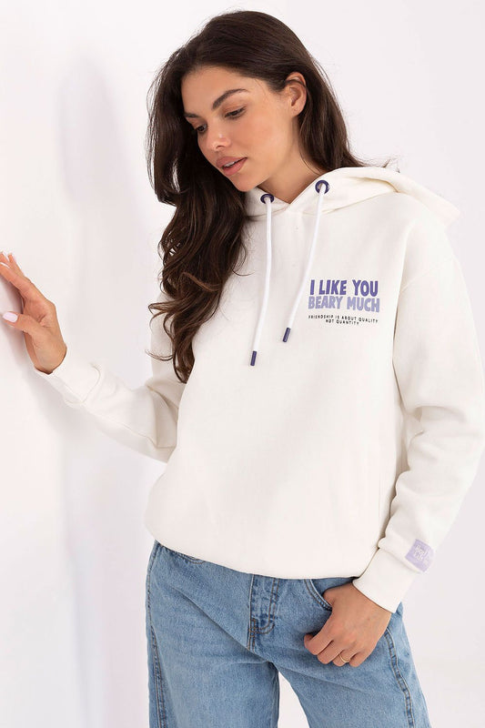 Trendy White Hoodie for Ladies - Casual Comfort white - Sweaters