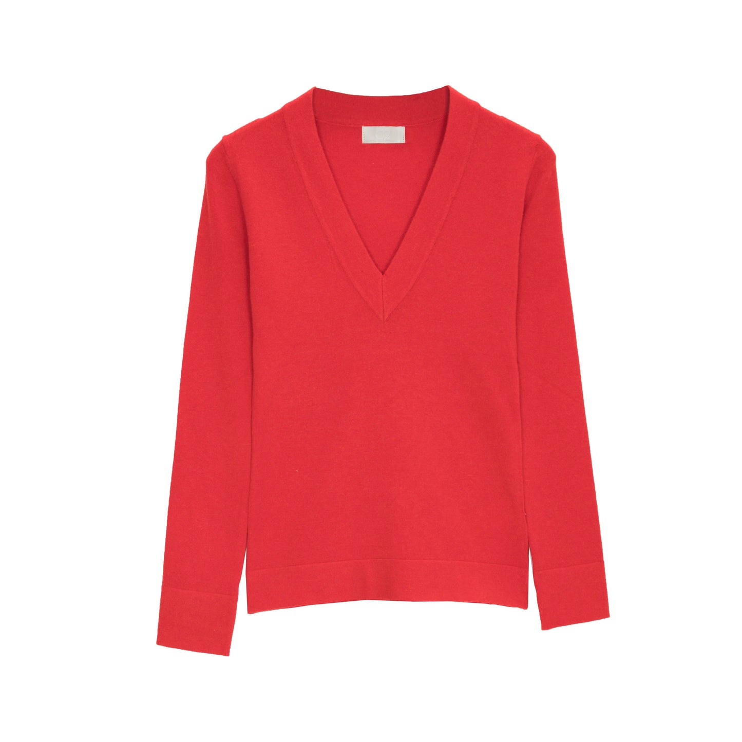 V neck fine knit jumper in red - Jumpers