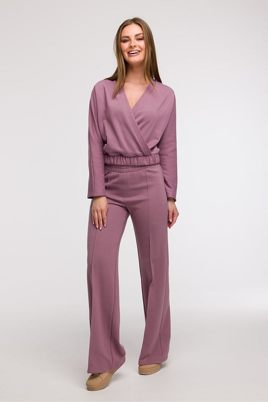 BeWear Long Sleeves Versatile Wrap Sweatshirt Top - Sweaters