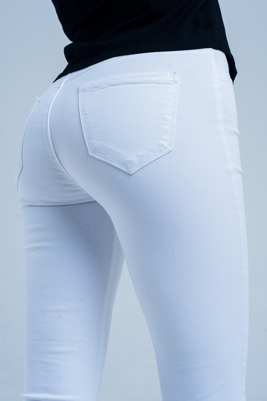 White Jeggings with back pockets - Jeans