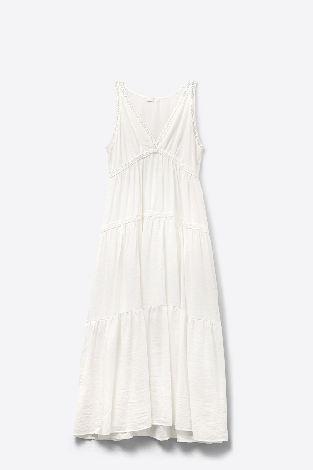 White Maxi Dress With Lace Details and boho style - Dresses