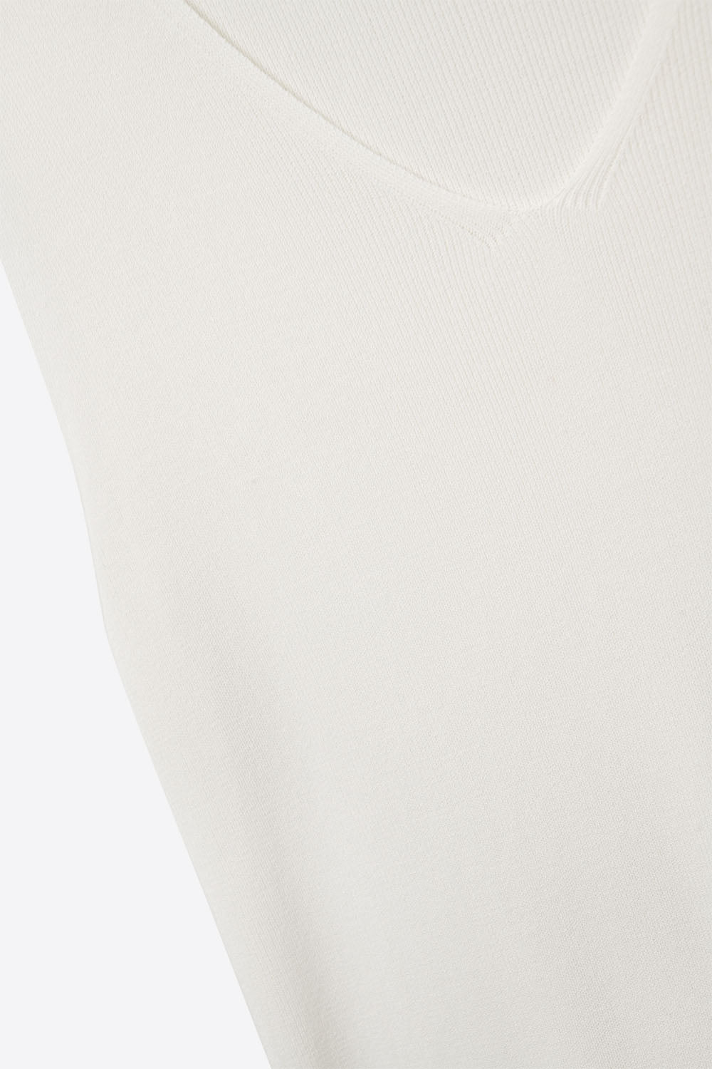 White sleeveless fine knitted top With V-Neck - Tank Tops
